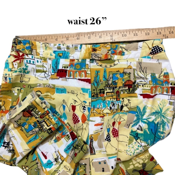 shorts small cotton festive colorful Bermuda flat front - Picture 8 of 13